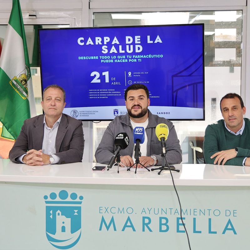 El Ayuntamiento de Marbella y el Colegio de Farmacéuticos impulsan la ‘Carpa de la Salud’, que ofrecerá a la ciudadanía la posibilidad de realizarse de forma gratuita pruebas de cribado y controles
