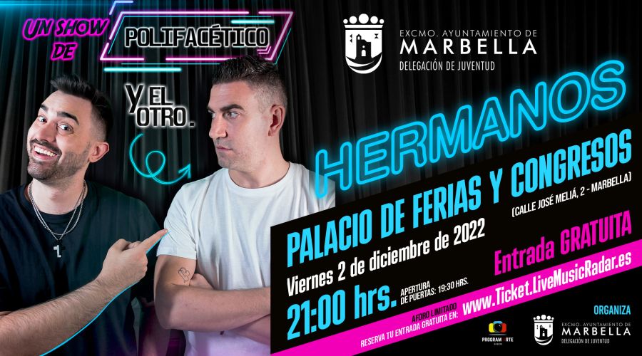 El Palacio de Ferias y Congresos Adolfo Suárez albergará el 2 de diciembre el espectáculo gratuito ‘Hermanos’, que abordará desde el humor la vida de influencers y súperhéroes