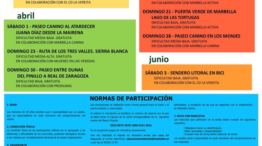 Sostenibilidad organiza 13 actividades en colaboración con seis colectivos ciudadanos dentro del programa ‘Salidas a la Naturaleza Primavera 2017’
