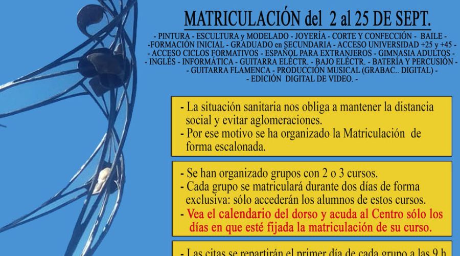 El Ayuntamiento abre el próximo 2 de septiembre el plazo de inscripción para el programa formativo de Arte y Cultura, que incluye más de 40 cursos en Marbella y San Pedro Alcántara
