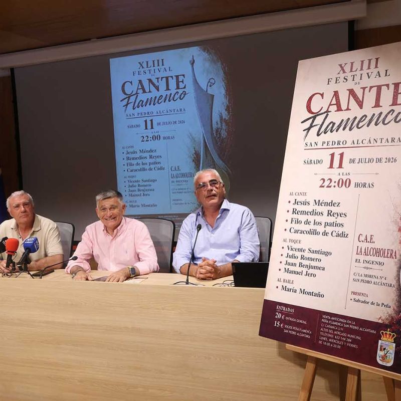 El CAE La Alcoholera albergará este sábado el XLIII Festival de Cante Flamenco de San Pedro Alcántara