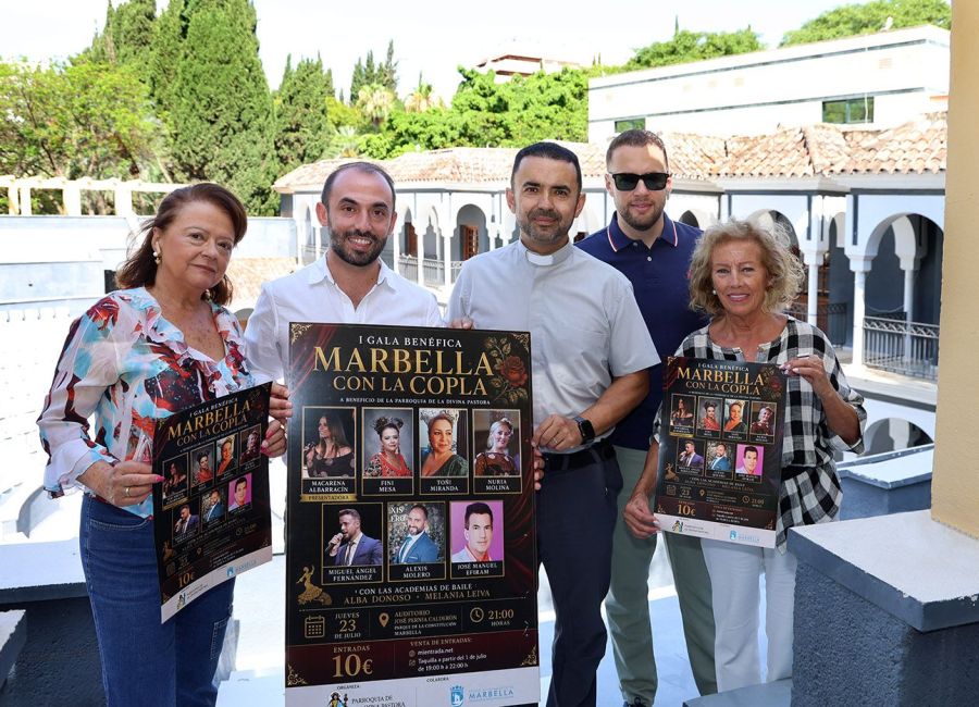 El Auditorio José Pernía Calderón del Parque de la Constitución albergará el 23 de julio la I Gala Benéfica ‘Marbella con la Copla’, a favor de la Parroquia Divina Pastora