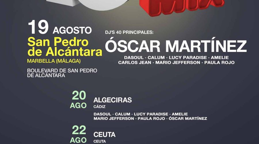 La gira musical 40 Hot Mix llega este miércoles al Bulevar de San Pedro con artistas como Carlos Jean, Mario Jefferson y Paula Rojo