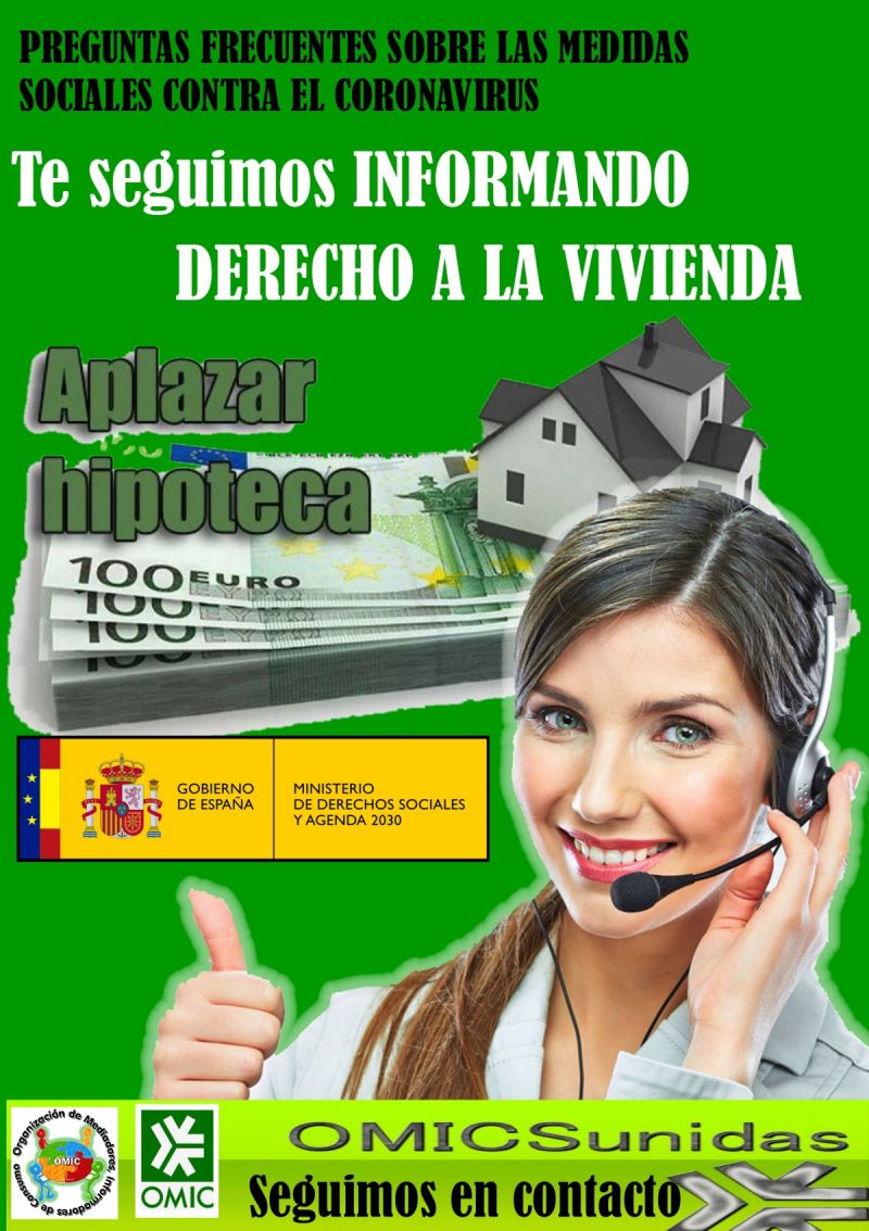 Derecho a la vivienda: Moratoria de hipotecas para quienes hayan reducido sus ingresos o se encuentren en situación de desempleo debido al COVID-19