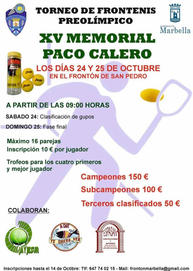 Imagen de la noticia El Torneo de Frontenis Preolímpico XV Memorial Pa…