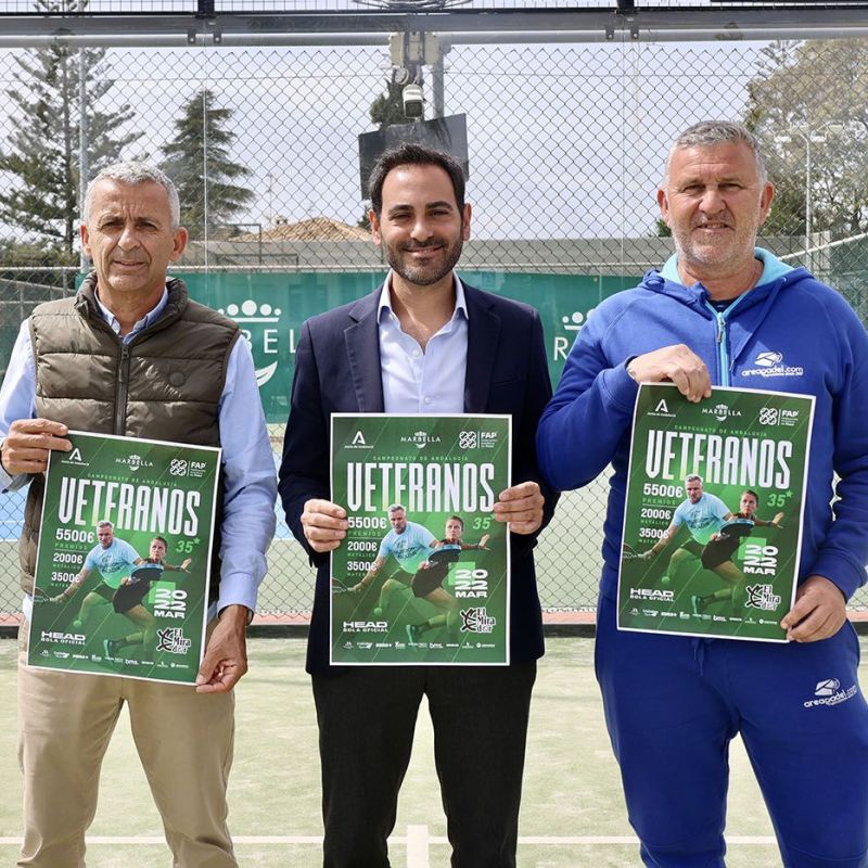Marbella alberga desde mañana viernes hasta el domingo  el Campeonato de Andalucía de Veteranos de Pádel con cerca de 230 jugadores y las mejores parejas de la comunidad
