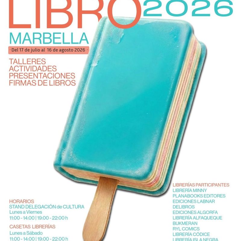 Marbella inaugurará el 17 de julio su Feria del Libro, que contará con el pregón del médico Javier García Alegría y una programación centrada en el fomento de la lectura