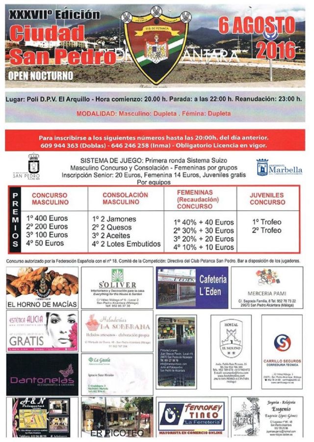 Imagen de la noticia El ‘XXXVII Torneo de Petanca Ciudad de San Pedro’…