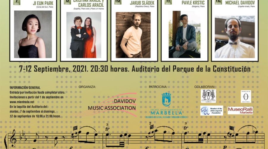 El Auditorio del Parque de la Constitución albergará del 7 al 12 de septiembre los conciertos clásicos del Festival Internacional de Música de Marbella, que retoma este ciclo de forma presencial