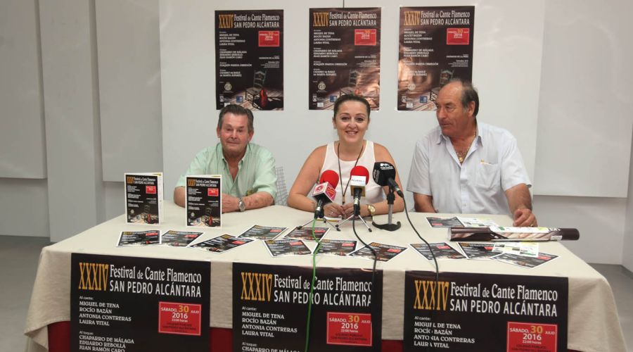 El XXXIV Festival de Cante de San Pedro Alcántara se celebrará el próximo sábado 30 de julio con Miguel de Tena y Rocío Bazán como cabezas de cartel