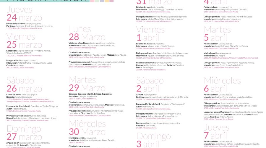 El Festival Marpoética regresa a la primavera con su edición más diversa y extensa, que reunirá a más de 80 escritores y artistas en una treintena de actividades