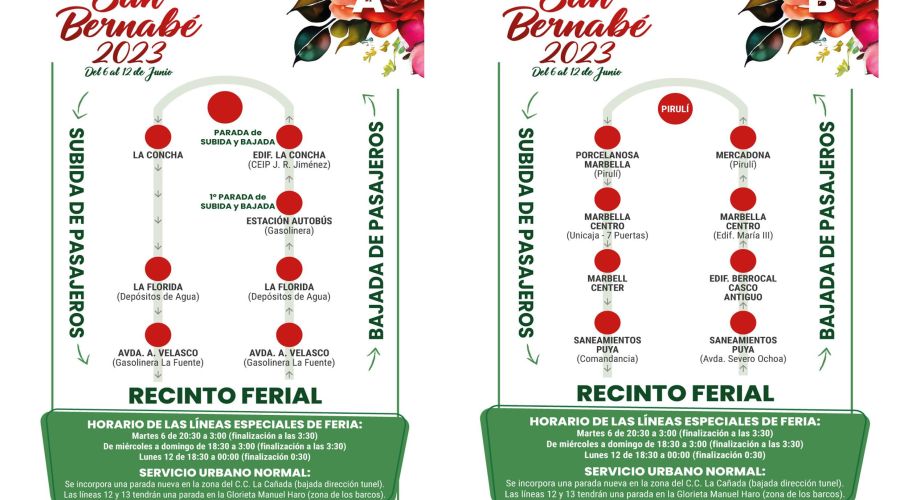 El Ayuntamiento reforzará el servicio de autobús con motivo de la Feria de San Bernabé y habilitará dos lanzaderas gratuitas a Arroyo Segundo con un centenar de expediciones diarias