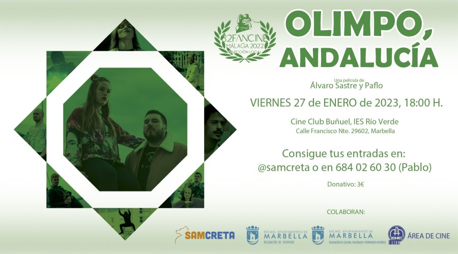 El Ayuntamiento apoya la nueva película ‘Olimpo, Andalucía’, del joven creador marbellí Pablo Álvarez, de la productora Samcreta, que se proyectará el próximo 27 de enero en la ciudad