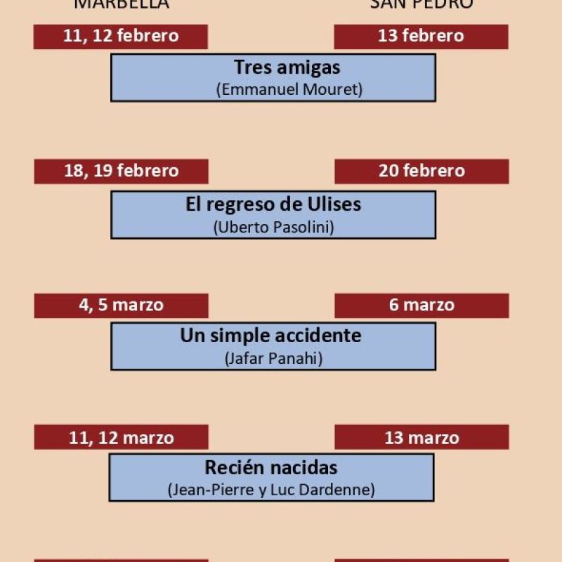 Marbella y San Pedro Alcántara apuestan por las obras de autor y las producciones internacionales en la temporada de invierno del Área de Cine