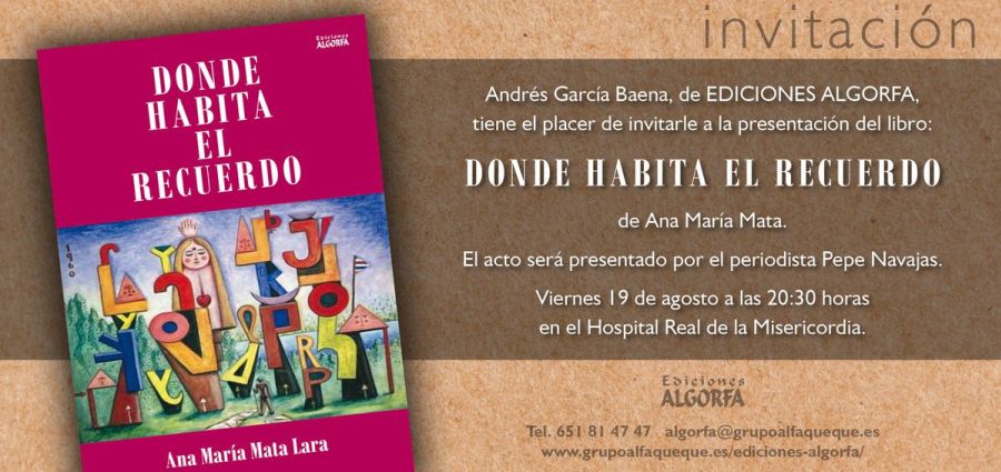 Imagen de la noticia Ana María Mata presenta hoy “Donde habita el recu…