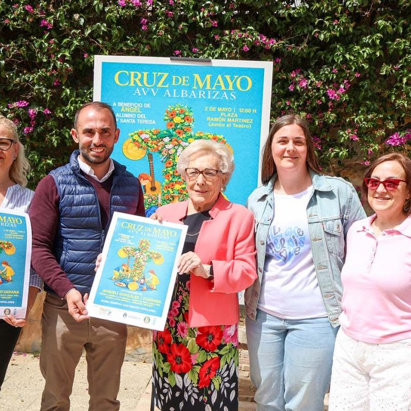 El Ayuntamiento respalda la Cruz de Mayo de la asociación vecinal Las Albarizas, que recaudará fondos para un alumno del CEIP Santa Teresa junto con el AMPA del centro en una jornada benéfica el 2 de mayo